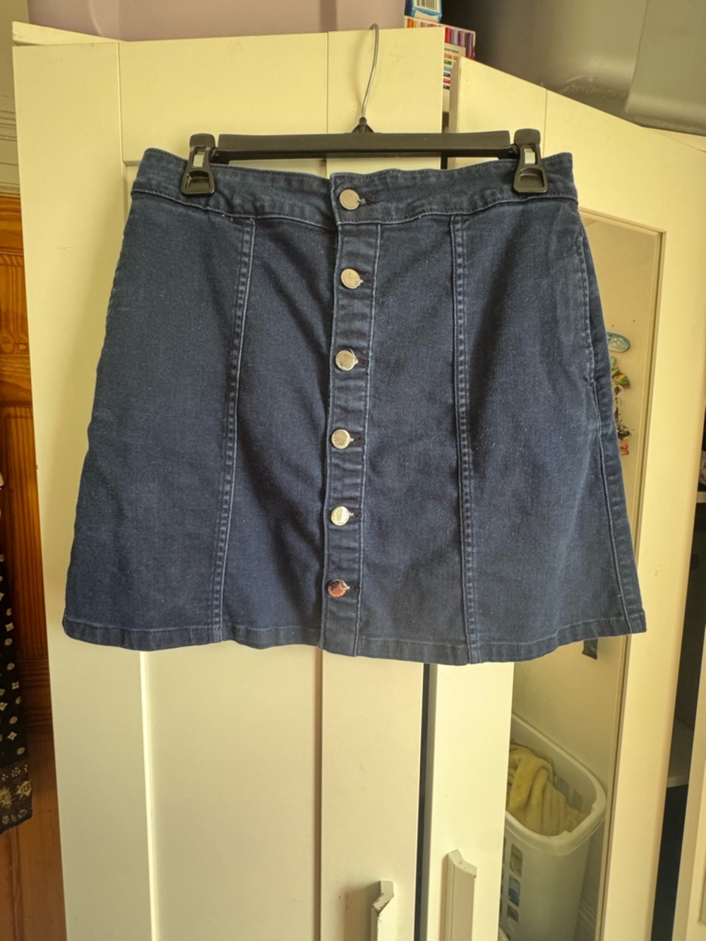 Calvin Klein Jeans Navy Button-Front Mini Skirt